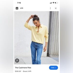 AYR Yellow cashmere polo